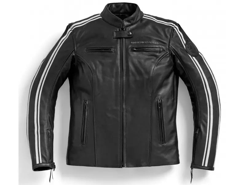 BLOUSON EN CUIR TWINSTRIPES FEMME