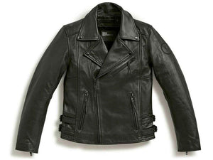 BLOUSON EN CUIR FLAT TWIN FEMME